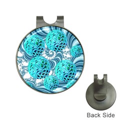 Teal Sea Forest, Abstract Underwater Ocean Hat Clip With Golf Ball Marker