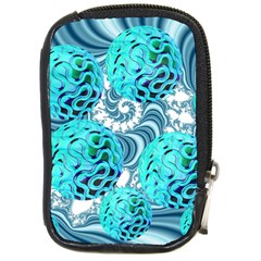 Teal Sea Forest, Abstract Underwater Ocean Compact Camera Leather Case