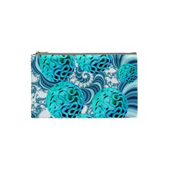 Teal Sea Forest, Abstract Underwater Ocean Cosmetic Bag (small) by DianeClancy