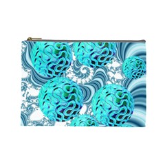 Teal Sea Forest, Abstract Underwater Ocean Cosmetic Bag (large)