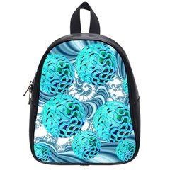 Teal Sea Forest, Abstract Underwater Ocean School Bag (small)