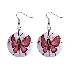 Butterfly Girl Mini Button Earrings