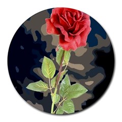 Long Stem Rose 8  Mouse Pad (round) by Rbrendes