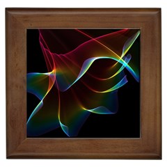 Imagine, Through The Abstract Rainbow Veil Framed Ceramic Tile by DianeClancy