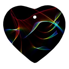 Imagine, Through The Abstract Rainbow Veil Heart Ornament by DianeClancy