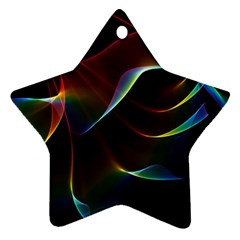 Imagine, Through The Abstract Rainbow Veil Star Ornament by DianeClancy