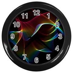 Imagine, Through The Abstract Rainbow Veil Wall Clock (black)