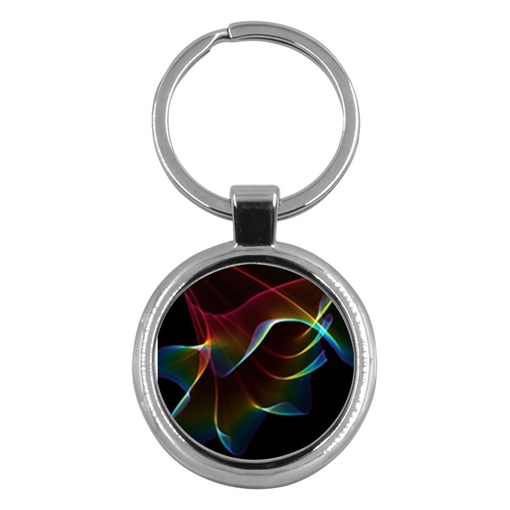 Imagine, Through The Abstract Rainbow Veil Key Chain (Round)