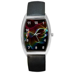 Imagine, Through The Abstract Rainbow Veil Tonneau Leather Watch by DianeClancy