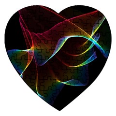 Imagine, Through The Abstract Rainbow Veil Jigsaw Puzzle (heart) by DianeClancy