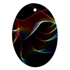 Imagine, Through The Abstract Rainbow Veil Oval Ornament (two Sides)