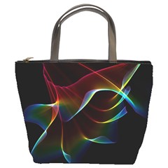 Imagine, Through The Abstract Rainbow Veil Bucket Handbag by DianeClancy