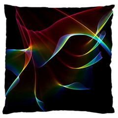 Imagine, Through The Abstract Rainbow Veil Large Cushion Case (single Sided)  by DianeClancy