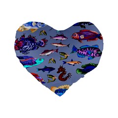 Fishy 16  Premium Heart Shape Cushion 