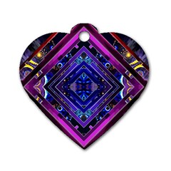 Galaxy Dog Tag Heart (two Sided)