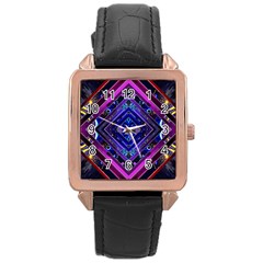 Galaxy Rose Gold Leather Watch 