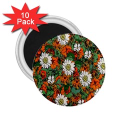 Flowers 2 25  Button Magnet (10 Pack)