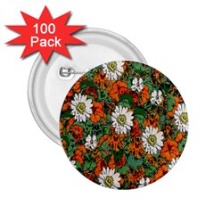 Flowers 2 25  Button (100 Pack)