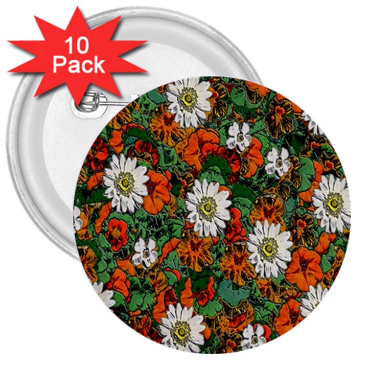 Flowers 3  Button (10 pack)