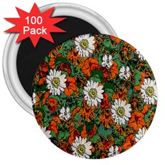 Flowers 3  Button Magnet (100 Pack)