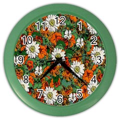 Flowers Wall Clock (color)