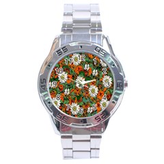 Flowers Stainless Steel Watch