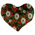 Flowers 19  Premium Heart Shape Cushion Front