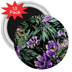 Garden Greens 3  Button Magnet (10 Pack)