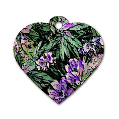 Garden Greens Dog Tag Heart (one Sided) 