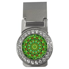 Peacock Feathers Mandala Money Clip (cz)