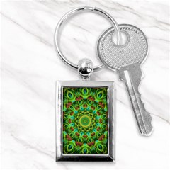 Peacock Feathers Mandala Key Chain (rectangle)