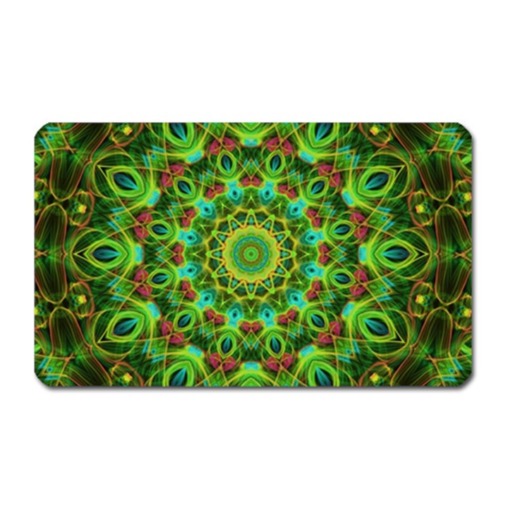 Peacock Feathers Mandala Magnet (Rectangular)