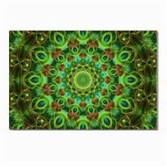 Peacock Feathers Mandala Postcards 5  X 7  (10 Pack) by Zandiepants