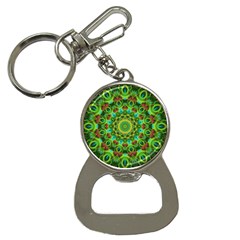 Peacock Feathers Mandala Bottle Opener Key Chain by Zandiepants