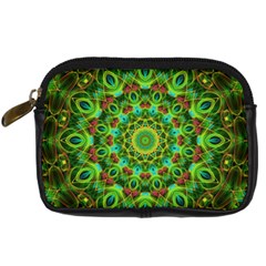 Peacock Feathers Mandala Digital Camera Leather Case by Zandiepants