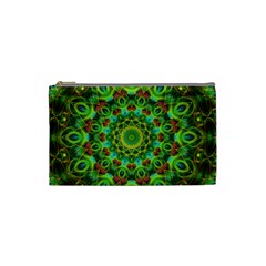 Peacock Feathers Mandala Cosmetic Bag (small) by Zandiepants