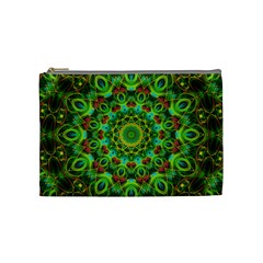 Peacock Feathers Mandala Cosmetic Bag (medium) by Zandiepants