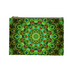 Peacock Feathers Mandala Cosmetic Bag (large) by Zandiepants