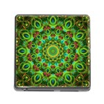 Peacock Feathers Mandala Memory Card Reader with Storage (Square) Front