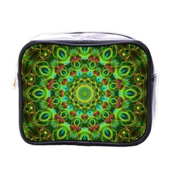 Peacock Feathers Mandala Mini Travel Toiletry Bag (one Side) by Zandiepants