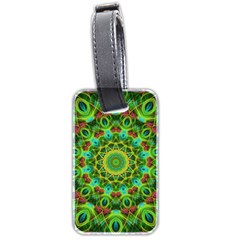 Peacock Feathers Mandala Luggage Tag (two Sides) by Zandiepants