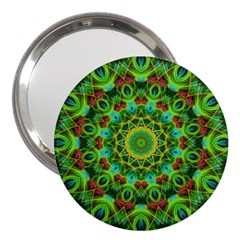 Peacock Feathers Mandala 3  Handbag Mirror