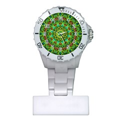 Peacock Feathers Mandala Nurses Watch