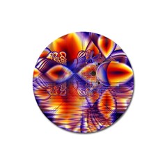 Winter Crystal Palace, Abstract Cosmic Dream Magnet 3  (round) by DianeClancy