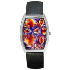 Winter Crystal Palace, Abstract Cosmic Dream Barrel Style Metal Watch by DianeClancy