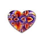 Winter Crystal Palace, Abstract Cosmic Dream Rubber Coaster (Heart) Front