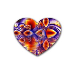 Winter Crystal Palace, Abstract Cosmic Dream Heart Coaster (4 Pack) by DianeClancy