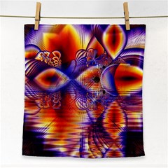 Winter Crystal Palace, Abstract Cosmic Dream Face Towel by DianeClancy