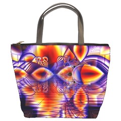 Winter Crystal Palace, Abstract Cosmic Dream Bucket Bag by DianeClancy