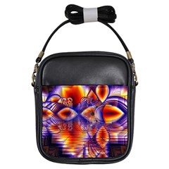 Winter Crystal Palace, Abstract Cosmic Dream Girls Sling Bag by DianeClancy